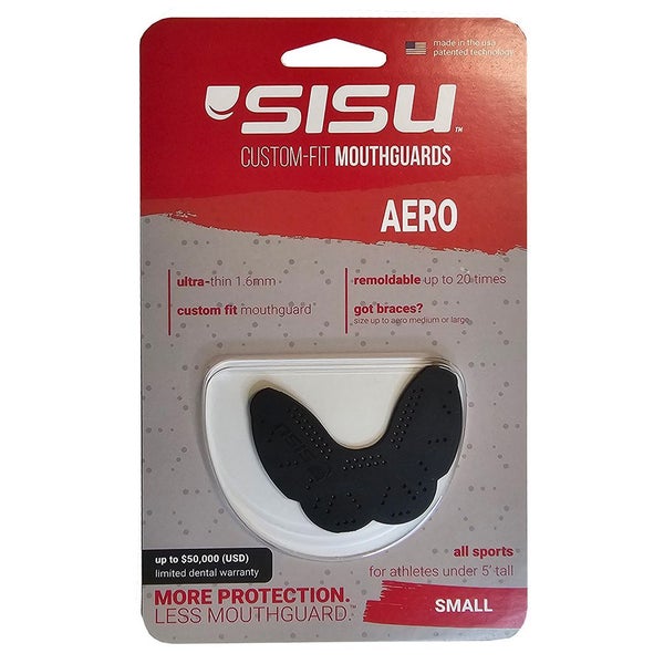 SISU Mouth Guard Aero SMALL - Black - Hockey, Soccer, Rugby & Other Sports Carousel 2