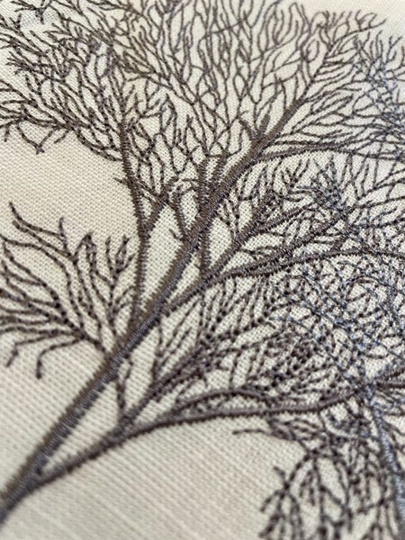 A single modern large lined curtain - embroidered trees, as new Carousel 1