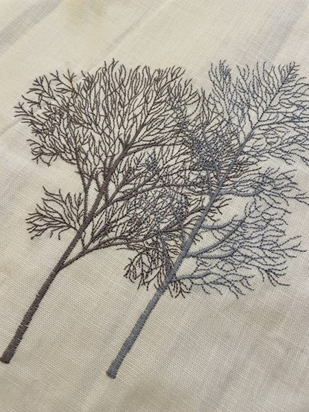A single modern large lined curtain - embroidered trees, as new Carousel 2