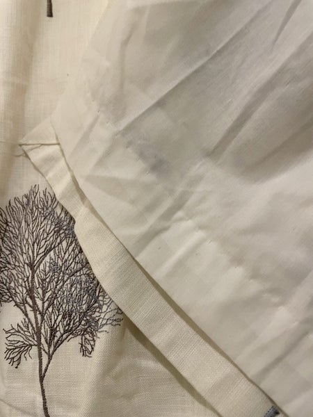 A single modern large lined curtain - embroidered trees, as new Carousel 8