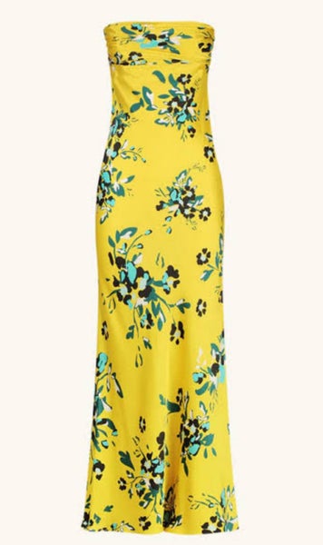 Stunning Silk Ruched Bodice Maxi Dress Carousel 5
