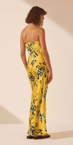 Stunning Silk Ruched Bodice Maxi Dress Carousel 2