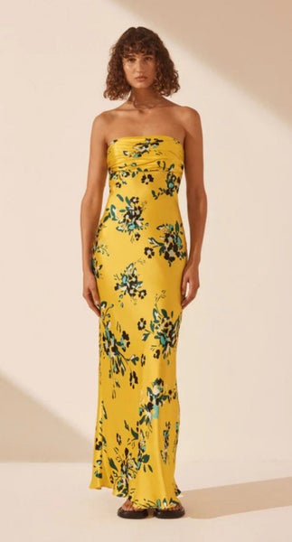Stunning Silk Ruched Bodice Maxi Dress Carousel 1