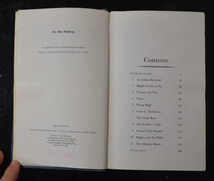 Biggles The Authorised Biography by John Pearson 1st edition Carousel 6
