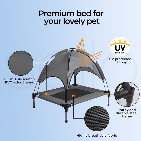 Pawz Pet Trampoline Bed Dog Cat Elevated Hammock With Canopy Raised Heavy XL Carousel 2