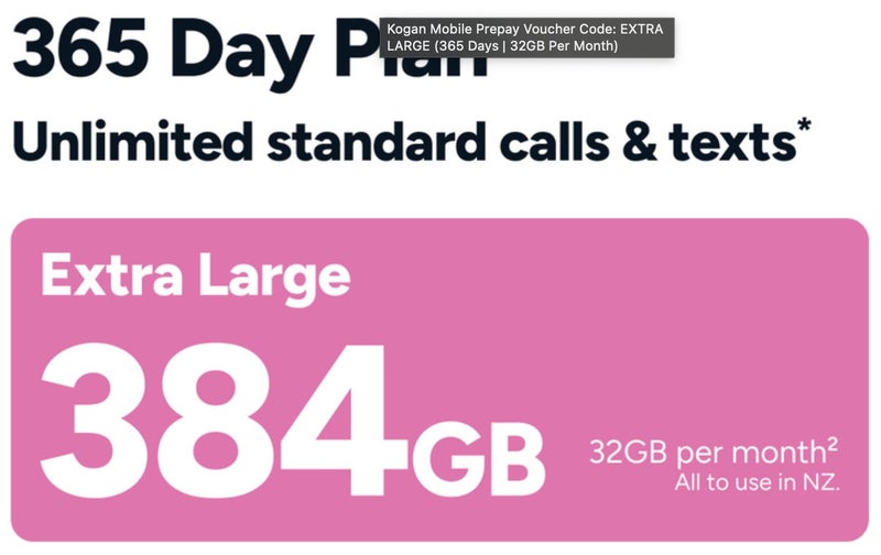 $1 RESERVE Brand new Kogan SIM card with a 365 day Extra Large plan Carousel 1