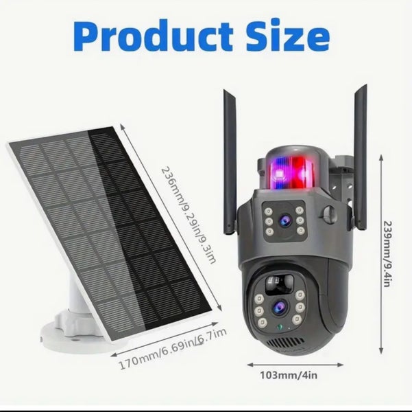 Dual lens 4G Sim card wireless solar security camera Carousel 2