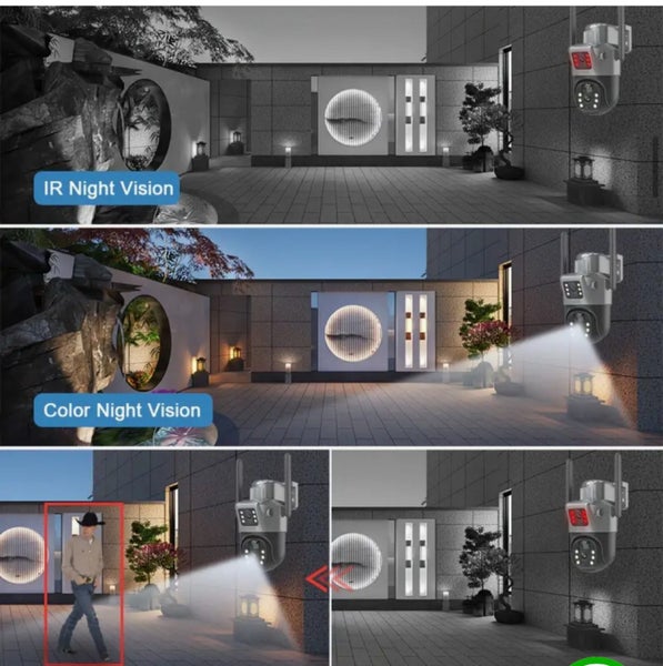 Dual lens 4G Sim card wireless solar security camera Carousel 7