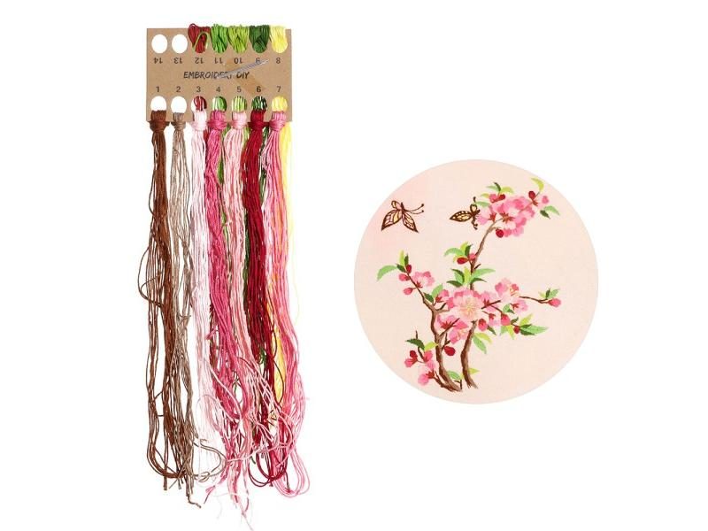 DIY Embroidery Kits Flowers Plants Pattern Embroidery Set Needlework Tools With Carousel 1