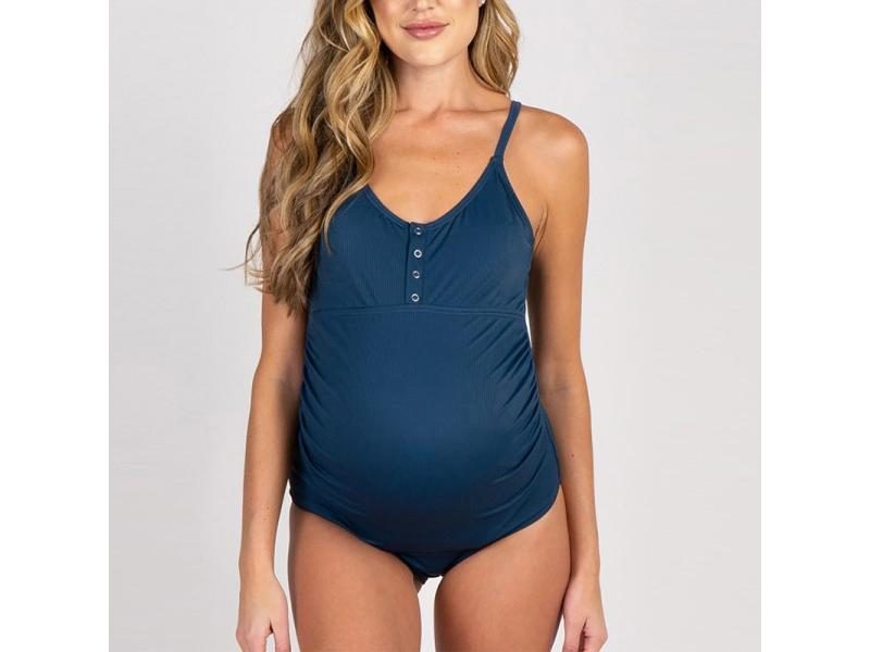 Women's One-Piece Maternity Swimwear For Pregnant Belly Lift Carousel 1