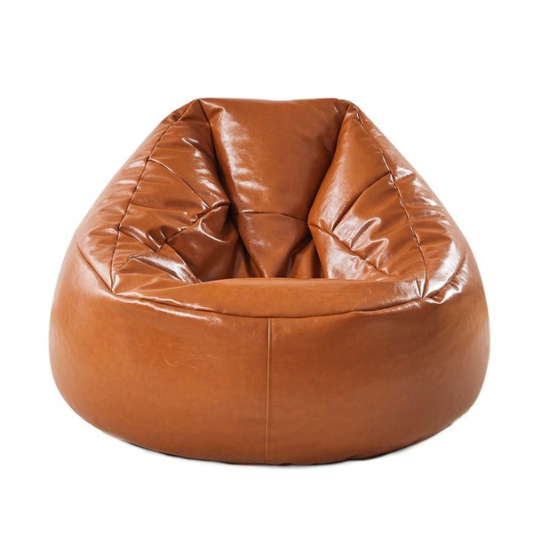 Marlow Bean Bag Chair Cover Pu Couch Tan Carousel 1