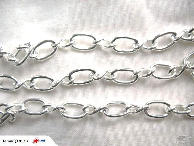 1mtr FANCY BRIGHT SILVER METAL CHAIN 7x5mm & 7x4mm Carousel 1
