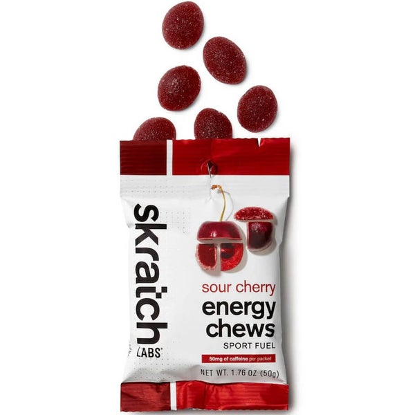 Skratch Labs Energy Chews Sport Fuel Sour Cherry (50mg Caffeine) Carousel 1