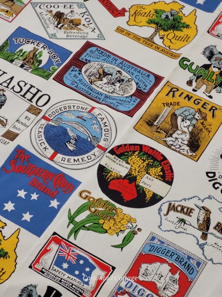 Australiana Nostalgia Cotton Fabric 119cm x 147cm Carousel 1
