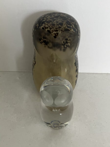 Pair of vintage Wedgwood glass owl paperweights62990729272578111