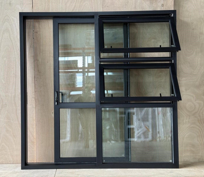 NEW BLACK ALUMINIUM DOUBLE GLAZED SLIDING DOOR:2000H X 1600W Carousel 3