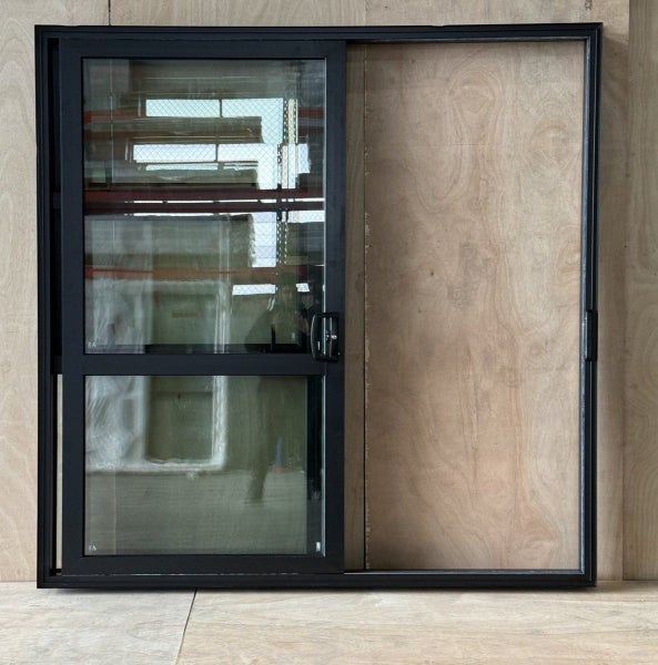 NEW BLACK ALUMINIUM DOUBLE GLAZED SLIDING DOOR:2000H X 1600W Carousel 2