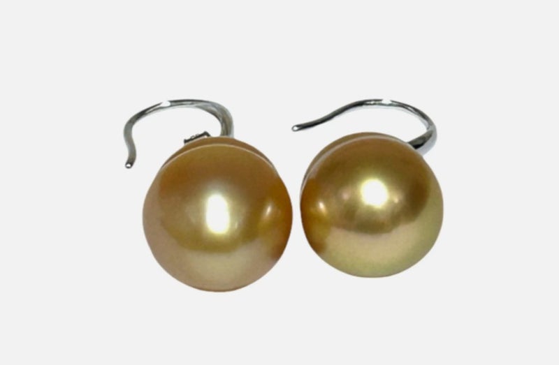 11.6 x 16mm Rich Golden Philippines Pearl Drop Earrings Carousel 8