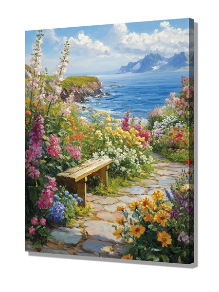 Mediterranean coast canvas art print wall art628543195563531117