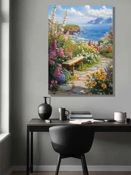 Mediterranean coast canvas art print wall art62854319556353112