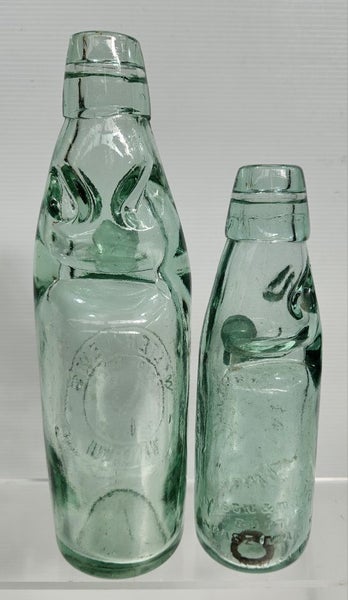 2 x Walter Lewis Wanganui codd marble bottles Carousel 2