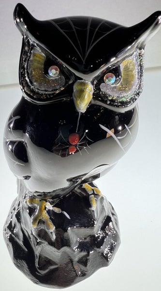 Fenton Glass 2004 “Webster” the Owl – Hand Painted by M. Young628632380944651128