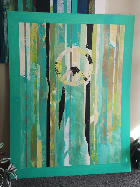 Inspire Peace Art Painting Original Abstract Acrylic for sale by artist Carousel 2
