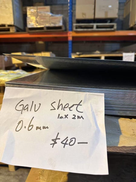Galv Sheet 1000mm x 2000mm x 0.4mm or 0.6mm Carousel 2