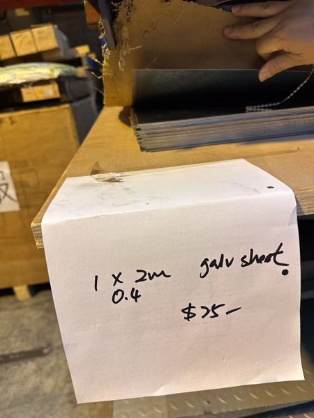 Galv Sheet 1000mm x 2000mm x 0.4mm or 0.6mm Carousel 3