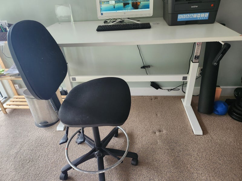 Adjustable (Height) Large Office Desk, Chair and Printer Carousel 2