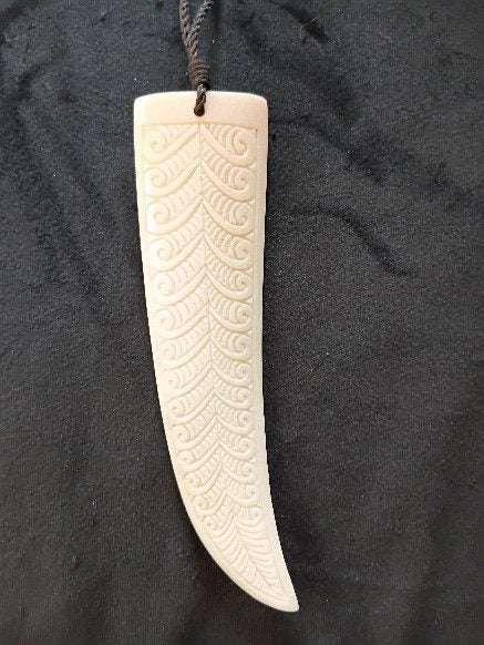 Bone Carving - Large Tusk Pendant in Giftbox Carousel 1