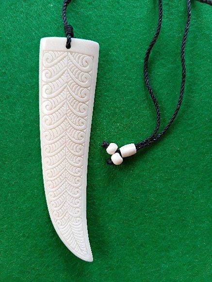 Bone Carving - Large Tusk Pendant in Giftbox Carousel 2