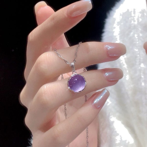 Elegant Purple Pendant Necklace Carousel 2
