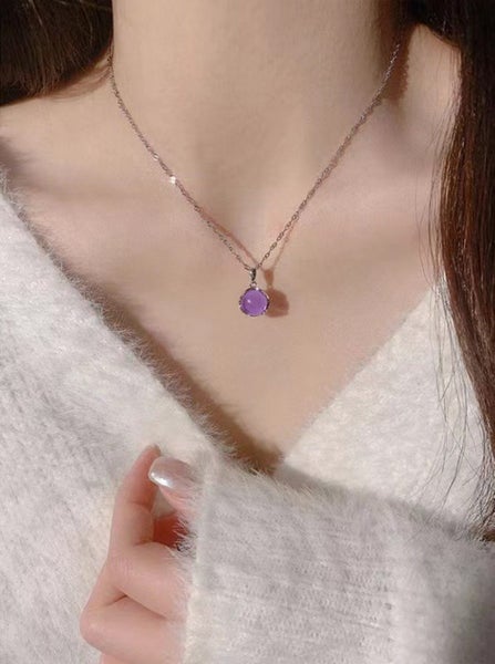 Elegant Purple Pendant Necklace Carousel 4