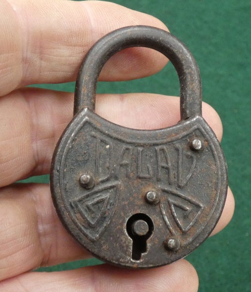 Unusual GERMAN Small ANTIQUE Steel 'DALAV' Brand Padlock Safe Carousel 1