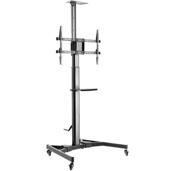 KONIC 37"-70" Telescopic Height-Adjustable Mobile TV Cart Trolley with Crank Carousel 2
