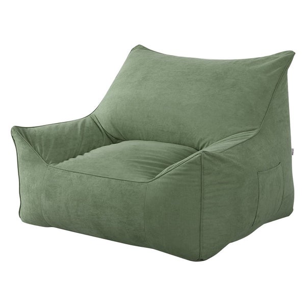 Marlow Bean Bag Chair Cover Suede Indoor Home Game Lounger Seat Lazy Sofa Green Carousel 1