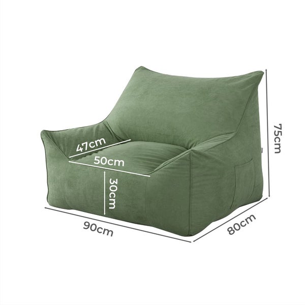 Marlow Bean Bag Chair Cover Suede Indoor Home Game Lounger Seat Lazy Sofa Green Carousel 10