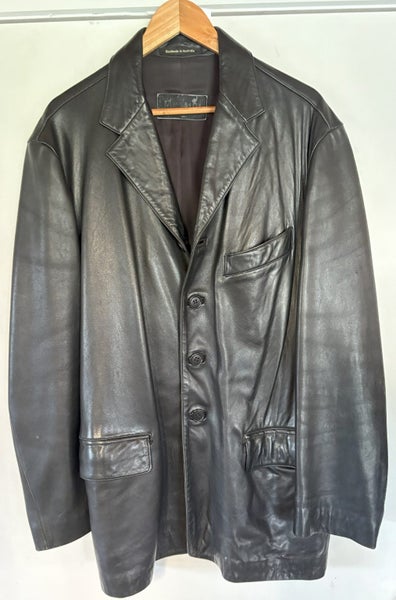 Messini Desimor Black Leather Blazer Carousel 1