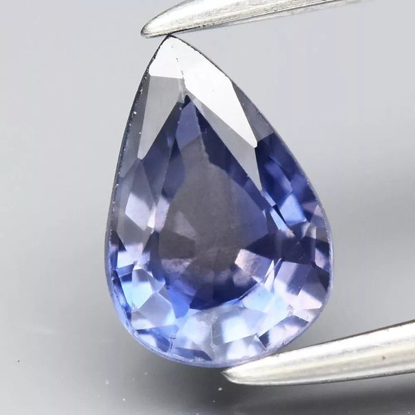 0.46carat 5.8x4mm VS Pear Purplish Blue Sapphire Gemstone Madagascar, Heated Carousel 1