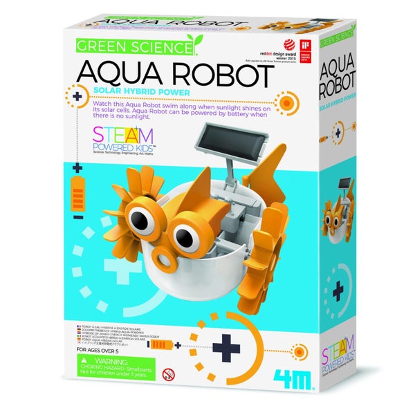 4M Green Science Solar Hybrid Powered Toy - Aqua Robot Carousel 1
