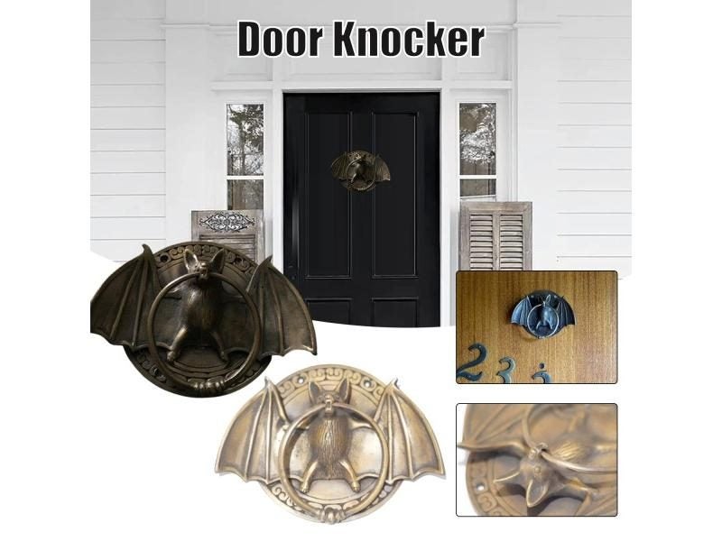 ??????? ????? Solid Brass Retro Bats Door Knocker Heavy Duty Carousel 2