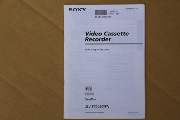 Sony SLV-E720 Video Cassette Recorder / Player VHS Carousel 17