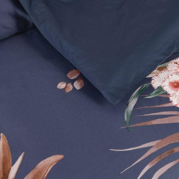 Bianca Balwyn Navy Cotton Sateen Botanical Quilt Cover Set or Accessories Carousel 5
