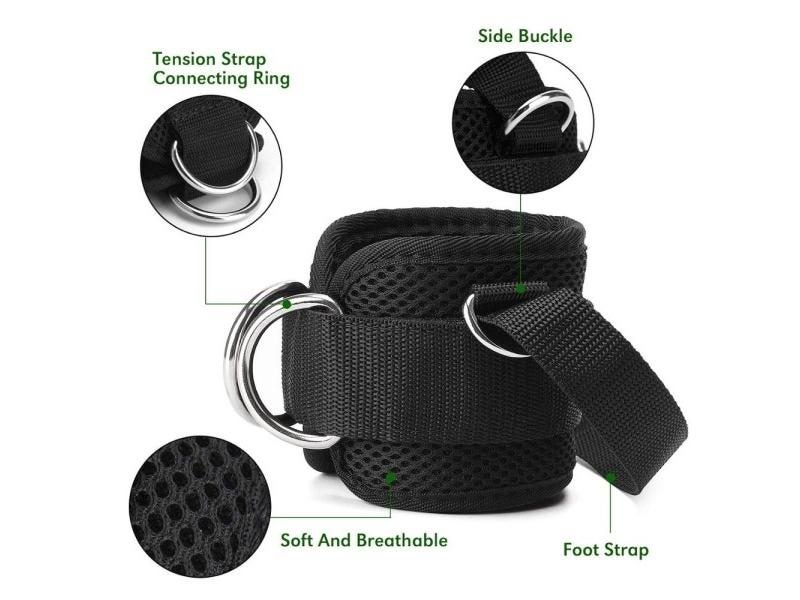 Adjustable 4 D-Ring Ankle Straps Gym Fitness Accessories Carousel 1