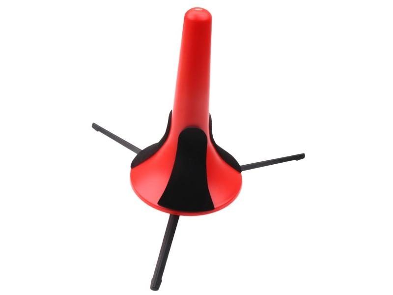 Red Portable Plastic Trumpet Tripod Stand Music Holder With Detachable Foldable Carousel 1