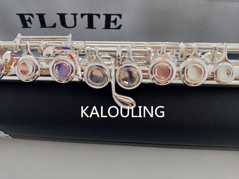 Kaluolin New Flute FL 211SL Music Instrument 16 Over E-Key Silver C Tune Flute Carousel 1