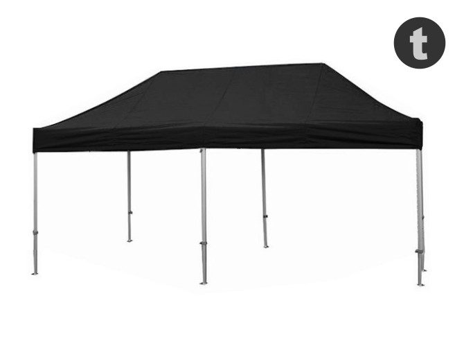Great White Pop Up Gazebo 3m x 6m Black Carousel 1