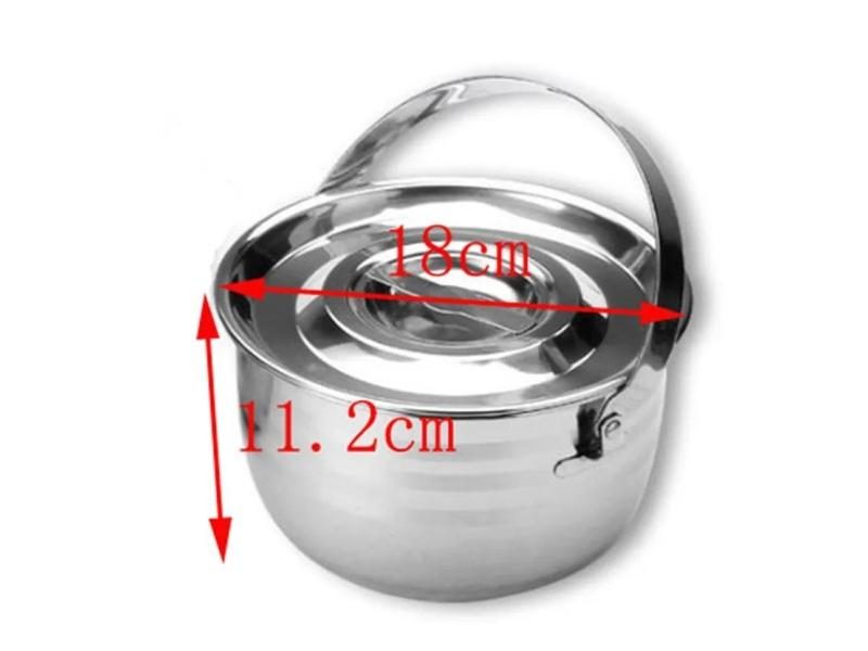 304 Stainless Steel Basin Lid Soup Cooking Pot Oil Seasoning Pan Cylinder Carousel 1