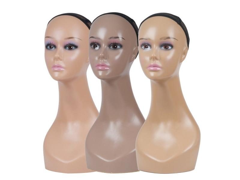 Female PVC Mannequin Head Sale For Wig Jewelry And Hat Display Carousel 2